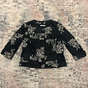 Vintage Peter Nygard Black and Gold Floral Jacket